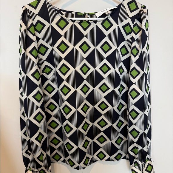 💋 Nine West Geometric Patterned Women's Top 162 - Picture 2 of 8